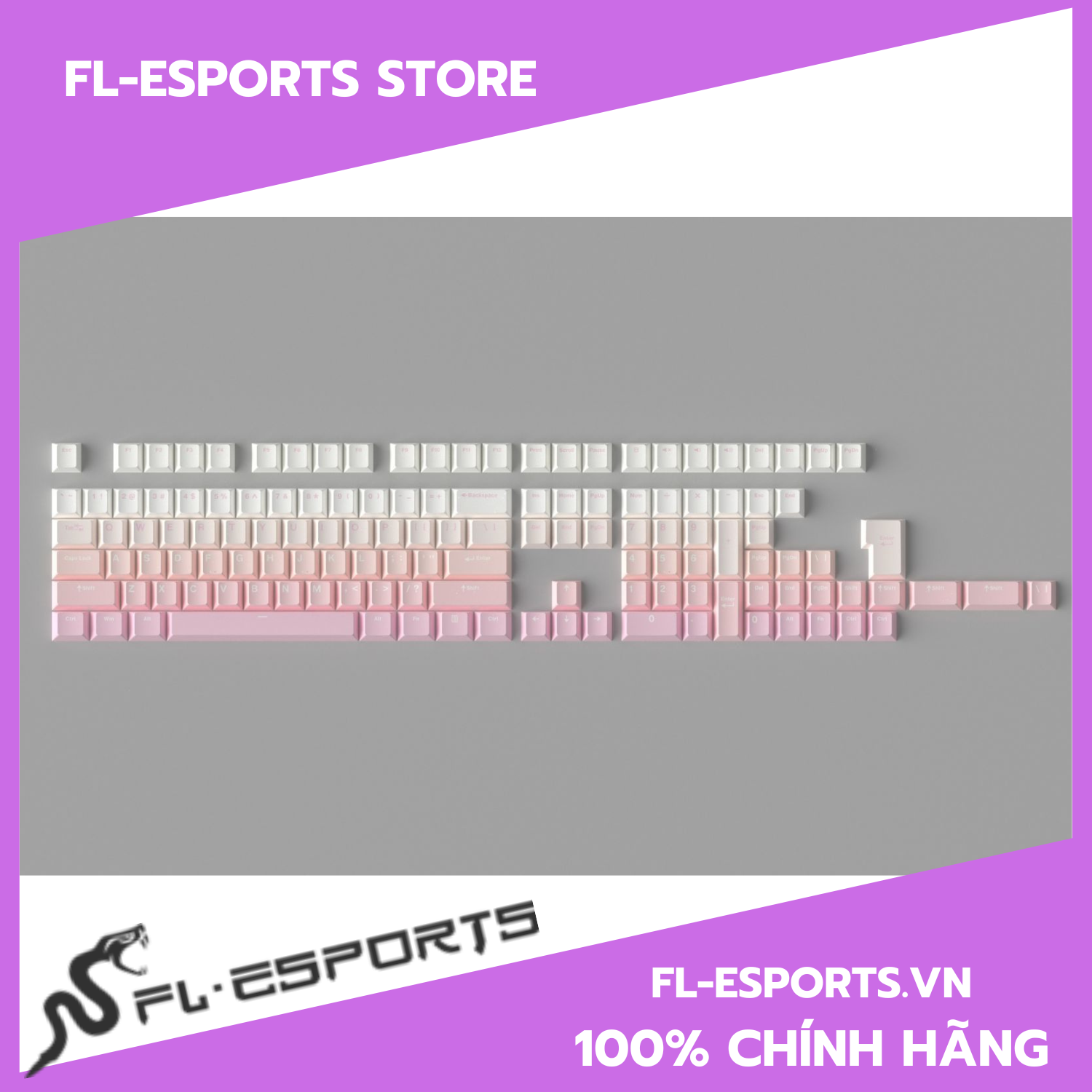 Bộ Keycap bàn phím FL-Esports FLCMMK Higanzakura Gradient Pink - Hàng chính hãng