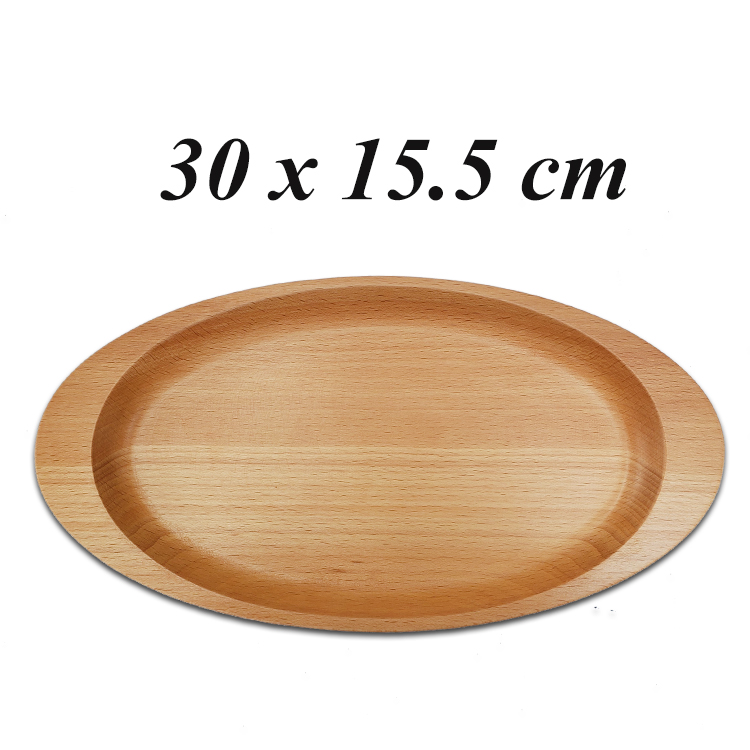 Khay Dĩa Gỗ Hình Oval Có Tay Cầm 30Cm TL75 - Đồ Gỗ Nhà Bếp Thương Hiệu Trường Sơn