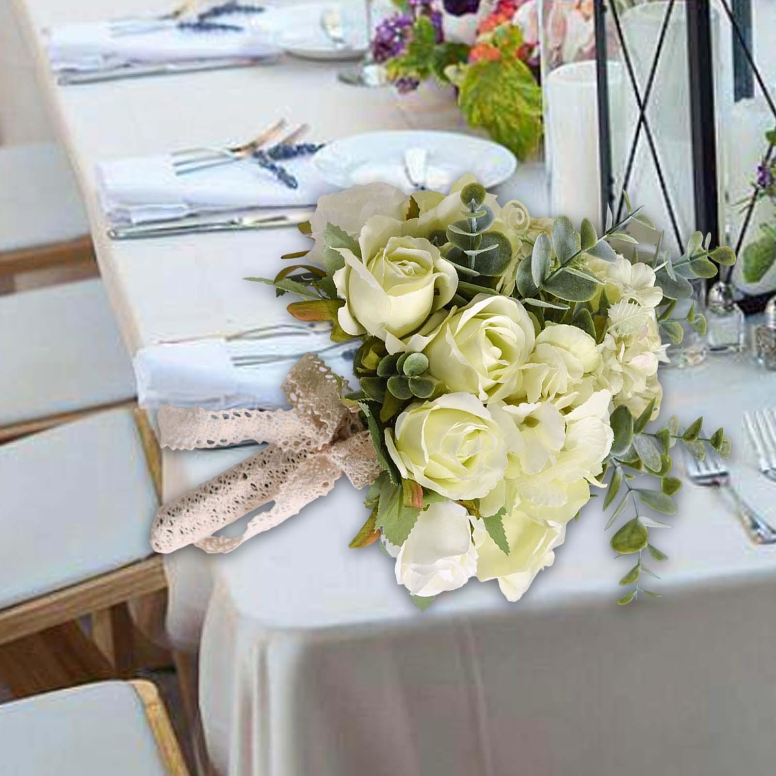 Artificial Flowers Bridal Bouquet Silk Flower Elegant Bouquet Wedding Bouquet Bridesmaid Flower for Wedding Anniversary Supplies Decorations