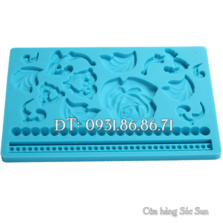 Khuôn silicon viền hoa hồng - Mã số 1635