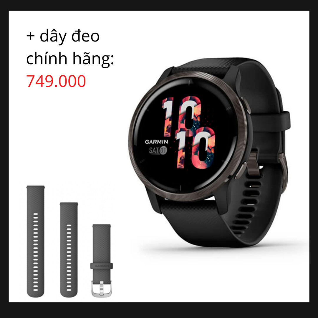 Đồng hồ thông minh GARMIN Venu 2, GPS, Wi-Fi, KOR/SEA  - Hàng chính hãng - Bảo hành 12 tháng