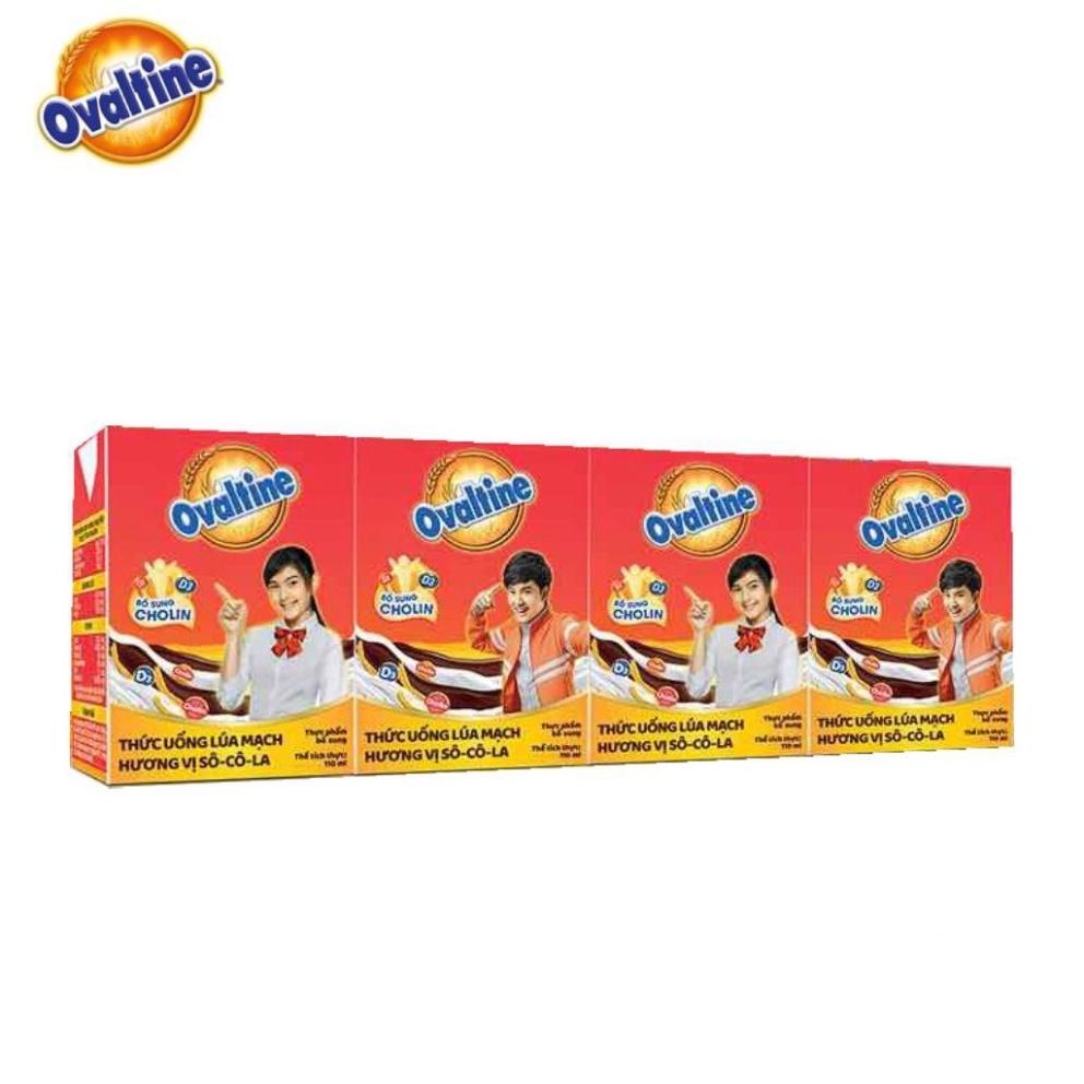 Thức Uống Lúa Mạch, Sữa Ovaltine 180ml (1 lốc 4 hộp)