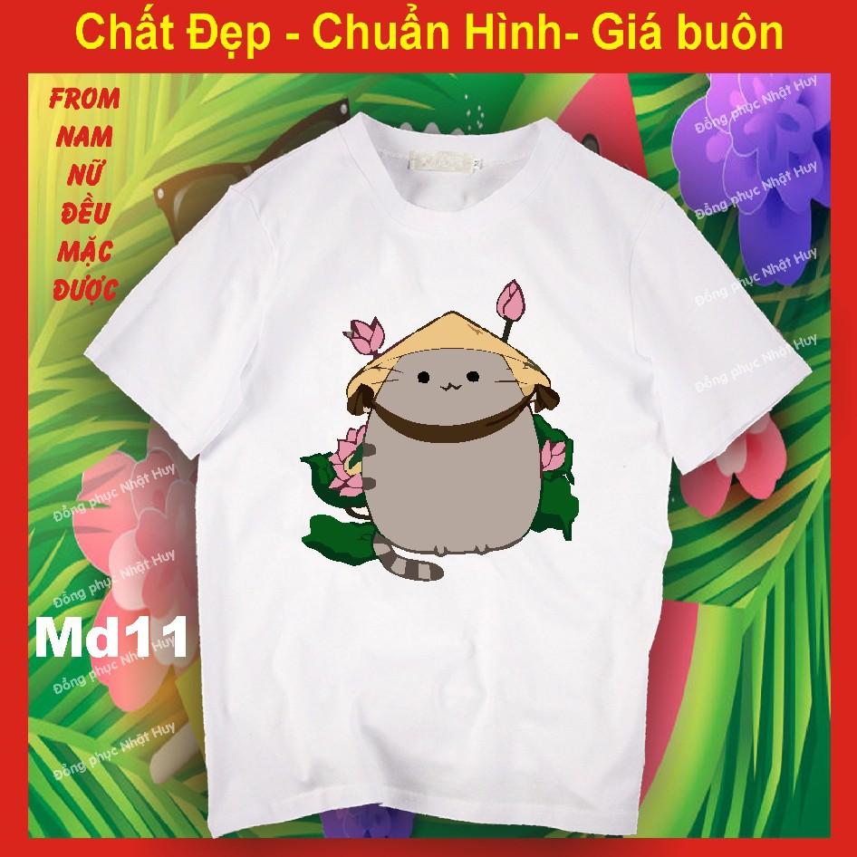 Áo thun mèo đen pusheen kawii MD12, phông, icoi biểu cảm,