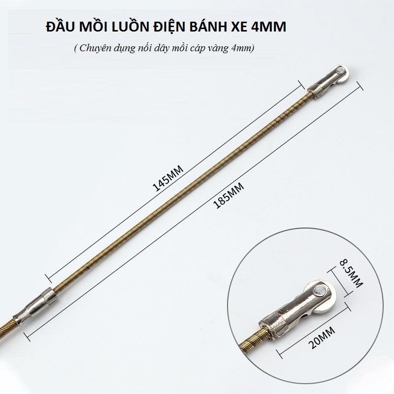 Dây mồi luồn ống đầu bánh xe làm bằng cáp lụa đường kính 4mm ,dây mồi dây luồn ống dây điện sợi cáp vàng