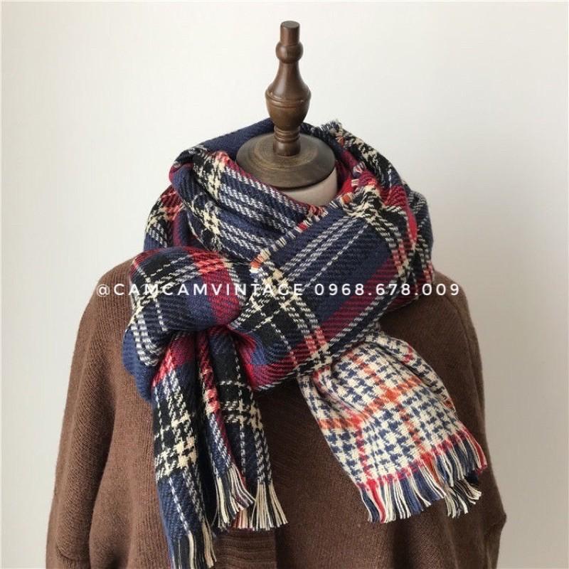 KHĂN QUẢNG CỔ NỮ CHOẢNG CỔ NAM, KHĂN ĐÔI NAM NỮ QUÀ TẶNG MỀM MỊN NHẸ ẤM - CARO ĐỎ