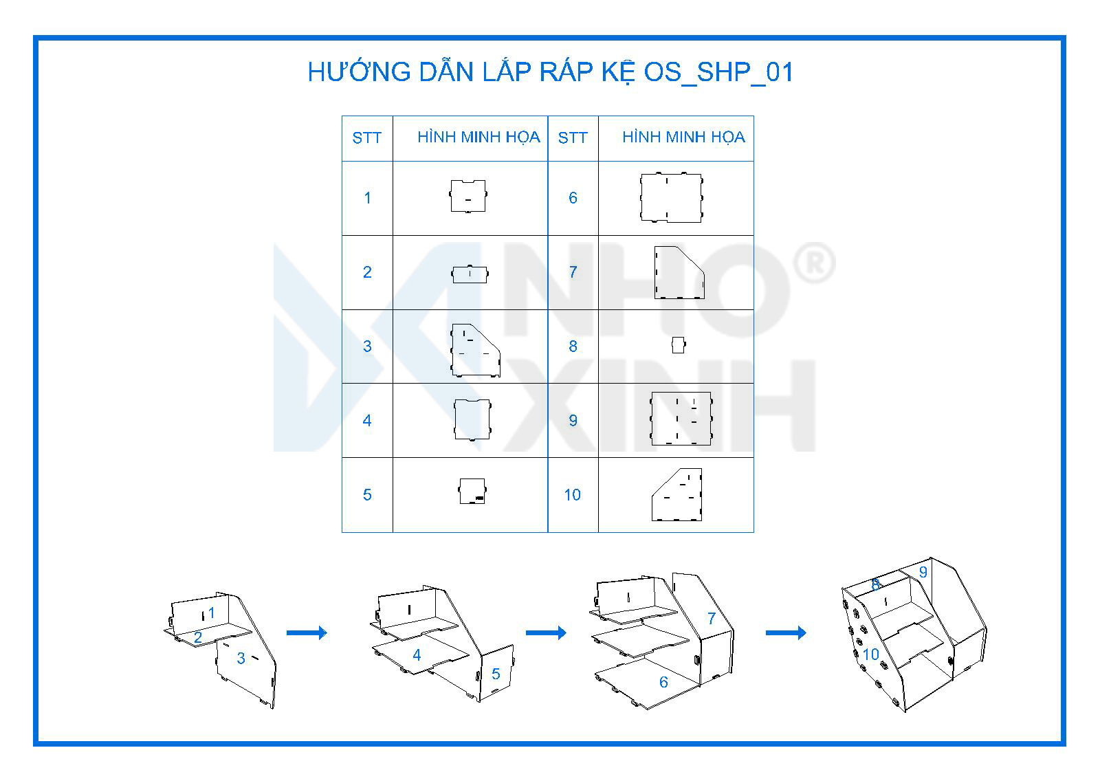 Kệ hồ sơ để bàn lắp ráp - Nhỏ và Xinh - Quà tặng ý nghĩa cho người bạn bè, người thân - Kệ hồ sơ số 1 - OS_SHP_01