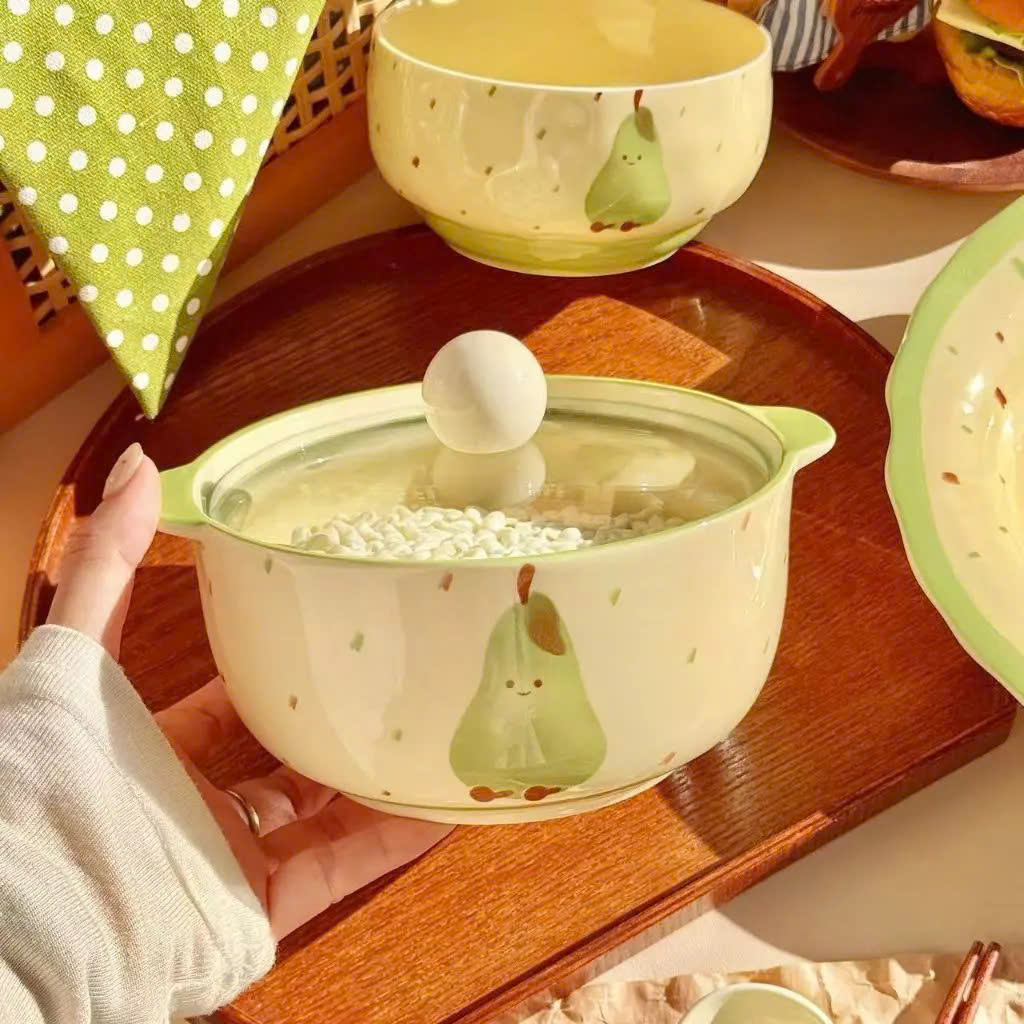 Tô Sứ Có Nắp 800ml Nhiều Họa Tiết Dễ Thương | Bát Sứ Cao Cấp Đựng Mì, Canh, Cháo | Dùng Lò Vi Sóng - HÀNG CHÍNH HÃNG MINIIN