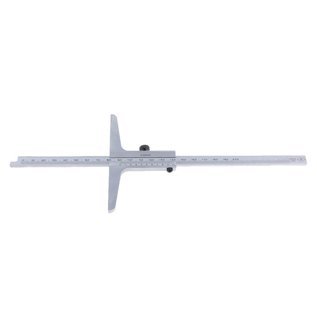 Stainless Steel Vernier Depth Gauge Gage Vernier Caliper 150mm 200mm 300mm