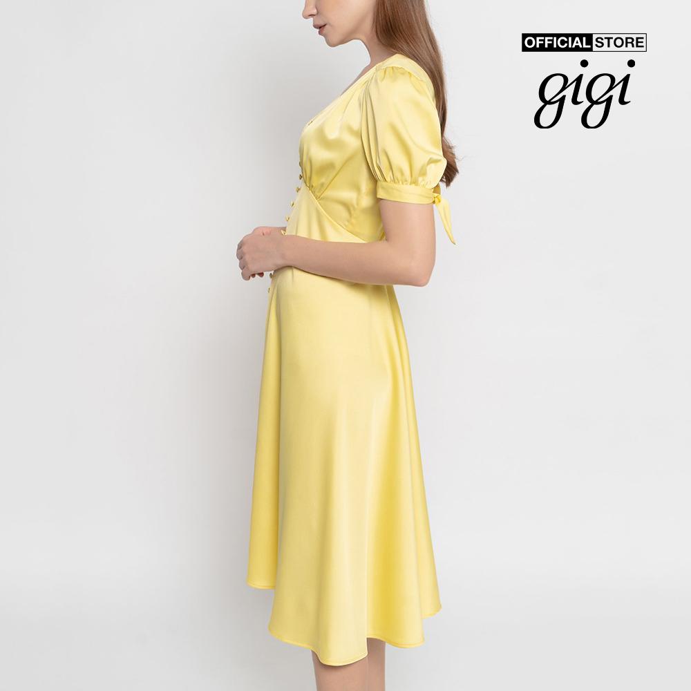 GIGI - Đầm midi cổ V tay ngắn Tie Sleeve G2103202137L