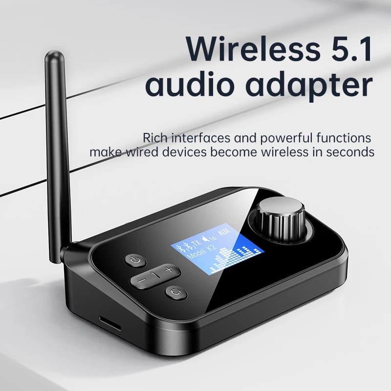 ROGTZ Bộ thu phát âm thanh Bluetooth 5.1 đa năng 6 trong 1 Kết nối đa dạng Optical Coaxial AUX RCA 3.5mm Hỗ trợ thẻ TF Màn LCD Hỗ trợ A2DP/AVRCP/EDR/HSP Micro đàm thoại Thông báo giọng nói  Kết nối tự động Angten Xe hơi Nhà ở Rạp hát Hàng Chính Hãng