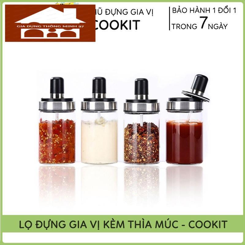 Lọ Đựng Gia Vị, Hũ Đựng Gia Vị Thủy Tinh Kèm Thìa, Tiện Dụng Cho Căn Bếp Của Bạn