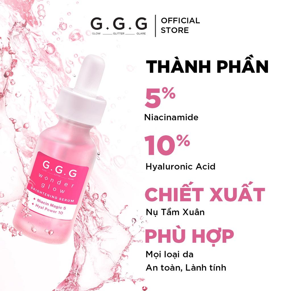 Combo Serum Cấp Ẩm, Dưỡng Sáng, Căng Bóng Da, HA và Niacinamide GGG Wonder Glow Brightening Serum 30ml & 10ml