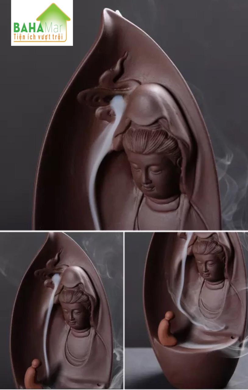 THÁC KHÓI TRẦM HƯƠNG CHẢY NGƯỢC PHẬT BÀ QUAN ÂM BỒ TÁT HIỂN LINH "BAHAMAR" Sáng tạo vẻ đẹp với phong cách điêu khắc, thú vị và hấp dẫn.