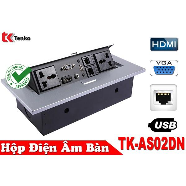 Hộp Ổ Cắm Điện Âm Bàn Đa Năng - Cho Văn Phòng - Phòng Họp Cao Cấp Đầy Đủ Chức Năng TK-AS02DN-B