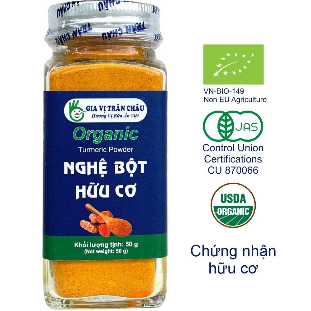 Nghệ bột hữu cơ Trân Châu hũ 50g