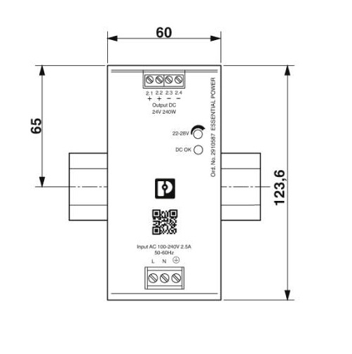 Bộ nguồn ESSENTIAL 24VDC - PS/1AC/24DC/240W/EE – mã 2910587 - hàng chính hãng Phoenix Contact