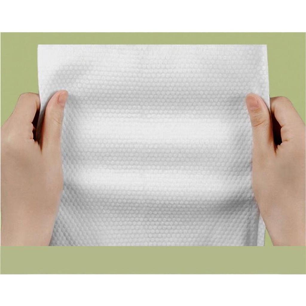 Khăn lau mặt dùng 1 lần 100% bông tự nhiên - Cuộn 40 khăn giấy lau mặt tẩy trang đa năng Animerry