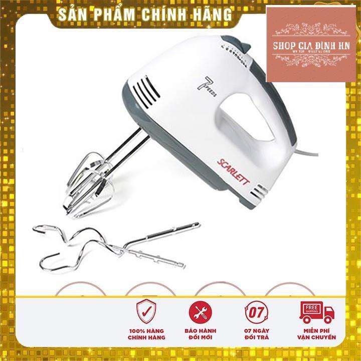 Máy Đánh Trứng Cầm Tay Cao Cấp Scarlett - 180W và 7 Tốc độ - TẶNG 2 QUE NHÀO BỘT