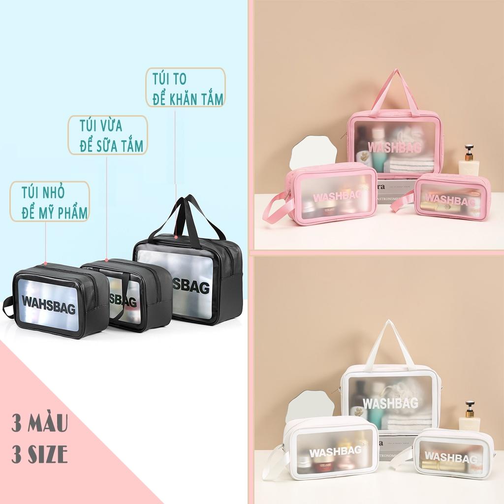 Túi đựng mỹ phẩm du lịch mini trong suốt chống nước washbag đựng đồ trang điểm makeup babo (TB22)