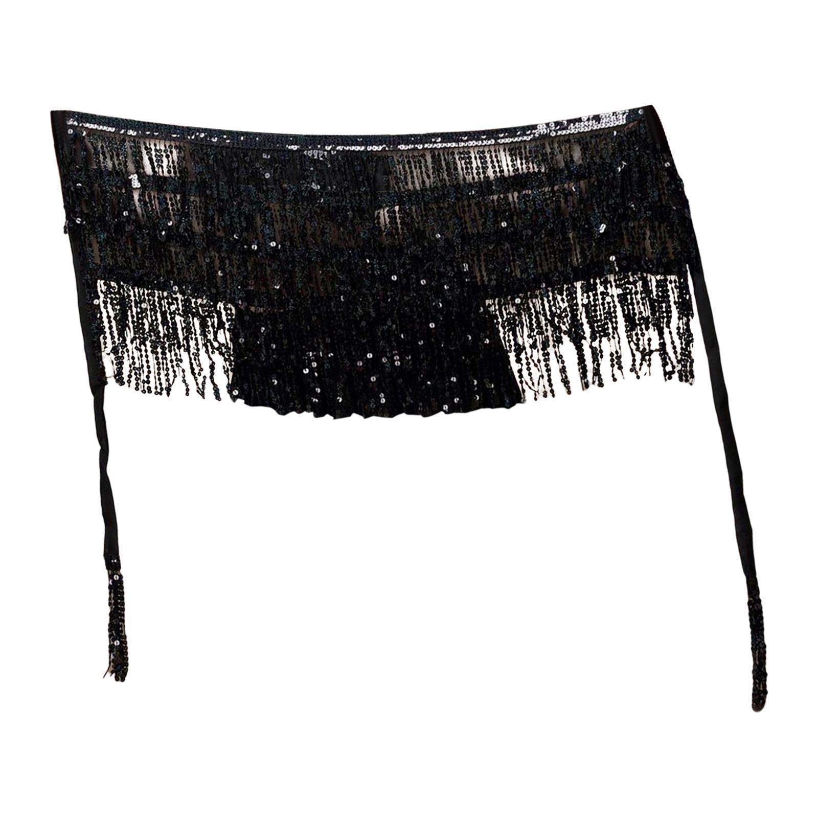 Bohemian Belly Dance Skirt Waist Chain Sequined Tassel Sequins Fringe Costume for Party