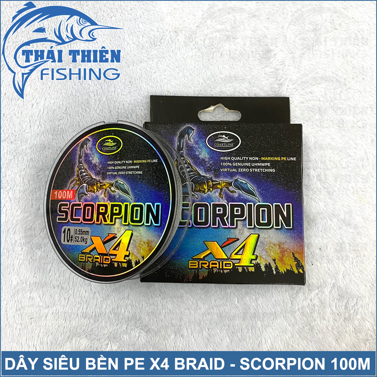 Dây Câu Cá Siêu Bền, Dây Dù Câu Lure, Tóm Lưỡi Câu Scorpion X4 Braid Cuộn 100m