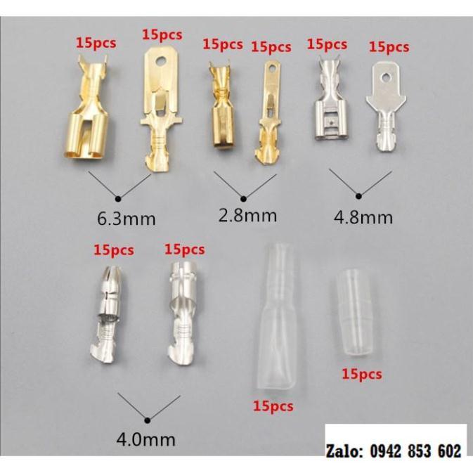 Bộ 150 cos xe máy 2.8mm 4.8mm 6.3mm, 4.0mm tiện lợi