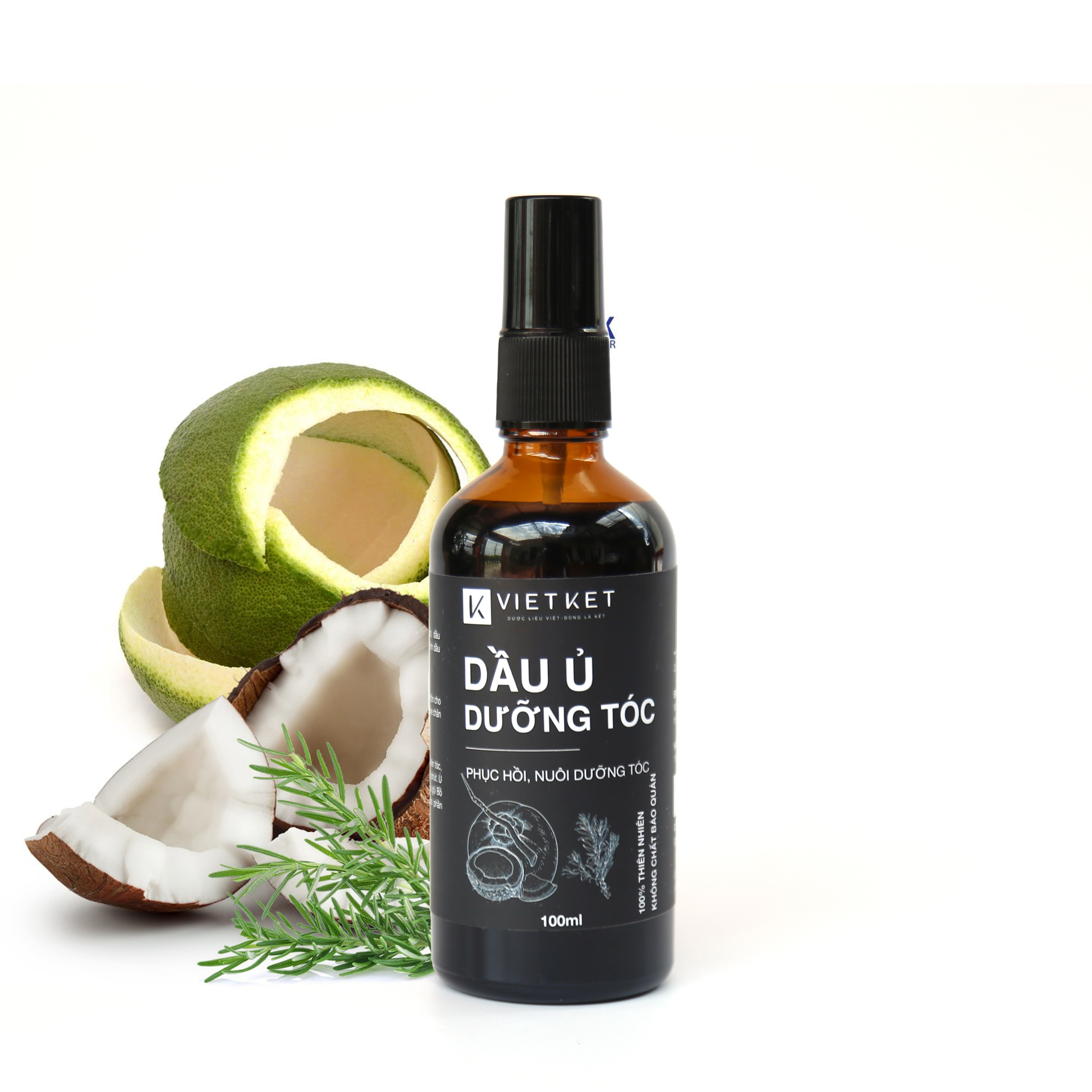 Dầu Ủ Dưỡng Tóc Dược Liệu VIETKET 100ml - Phục hồi, nuôi dưỡng tóc chắc khoẻ