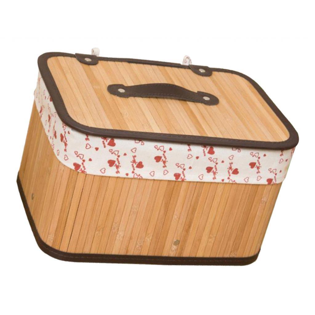 Weave storage basket with bamboo handmade snacks toy storage box
