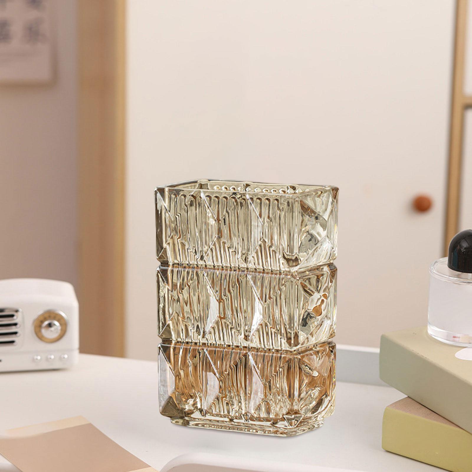 Glass Vase Flower Bud Vase Living Room Desk Decorative  Plants Pot