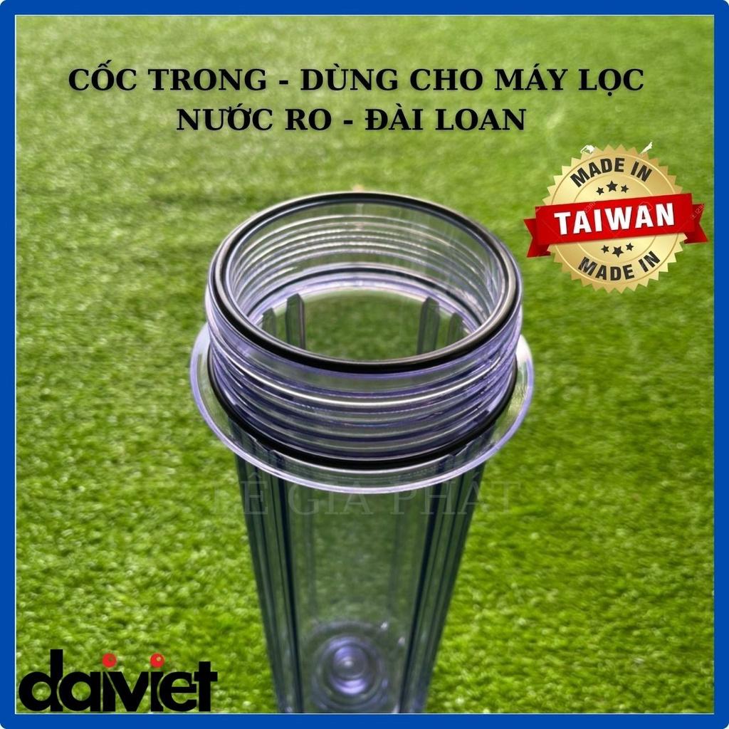 Cốc Lọc Nước Thô Trong - Màu 10inch, Máy RO, Ren Ngoài 13 - Chính Hãng Đại Việt