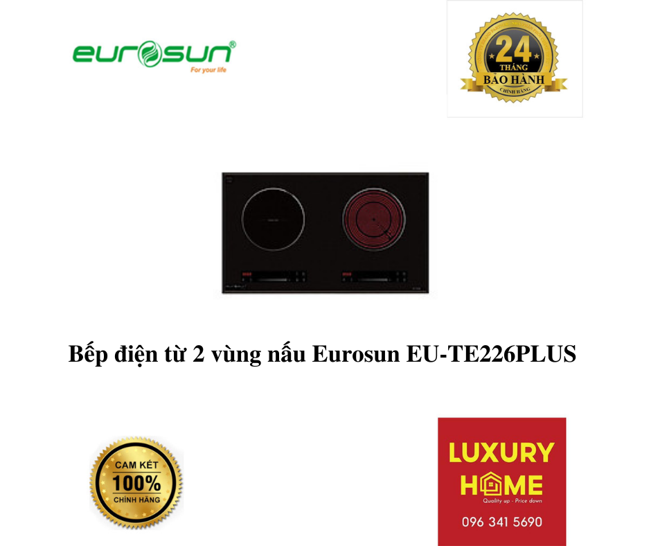 Bếp điện từ 2 vùng nấu Eurosun EU-TE226PLUS  - Hàng chính hãng