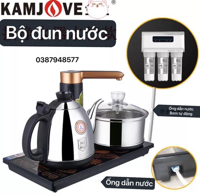 Bộ ấm đun nước pha trà tại bàn Thông minh tự động xoay vòi thêm nước,Bếp điện cảm ứng đa năng inox k9 mặt bếp màu đen