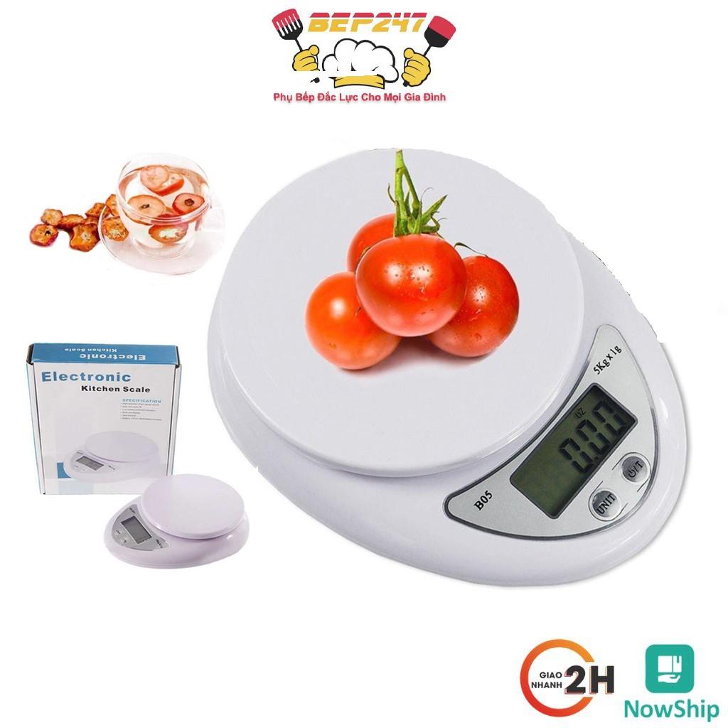 Cân Điện Tử Mini, Cân Thực Phẩm Nhà Bếp Electronic Kitchen Scale 5Kg Cao Cấp