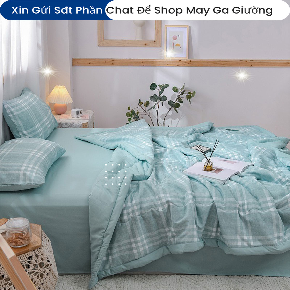 Bộ Chăn Ga Vỏ Gối Đệm Cotton Chăn Hè Đũi Phong Cách Hàn Quốc Bộ Drap Giường Cotton Cao Cấp