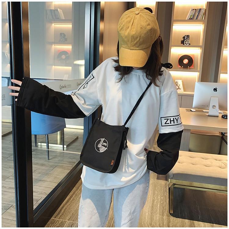 Casual Versatile Canvas Crossbody Bag Strap Student Shoulder Canvas Bag Small Bag Mobile Phone Bag