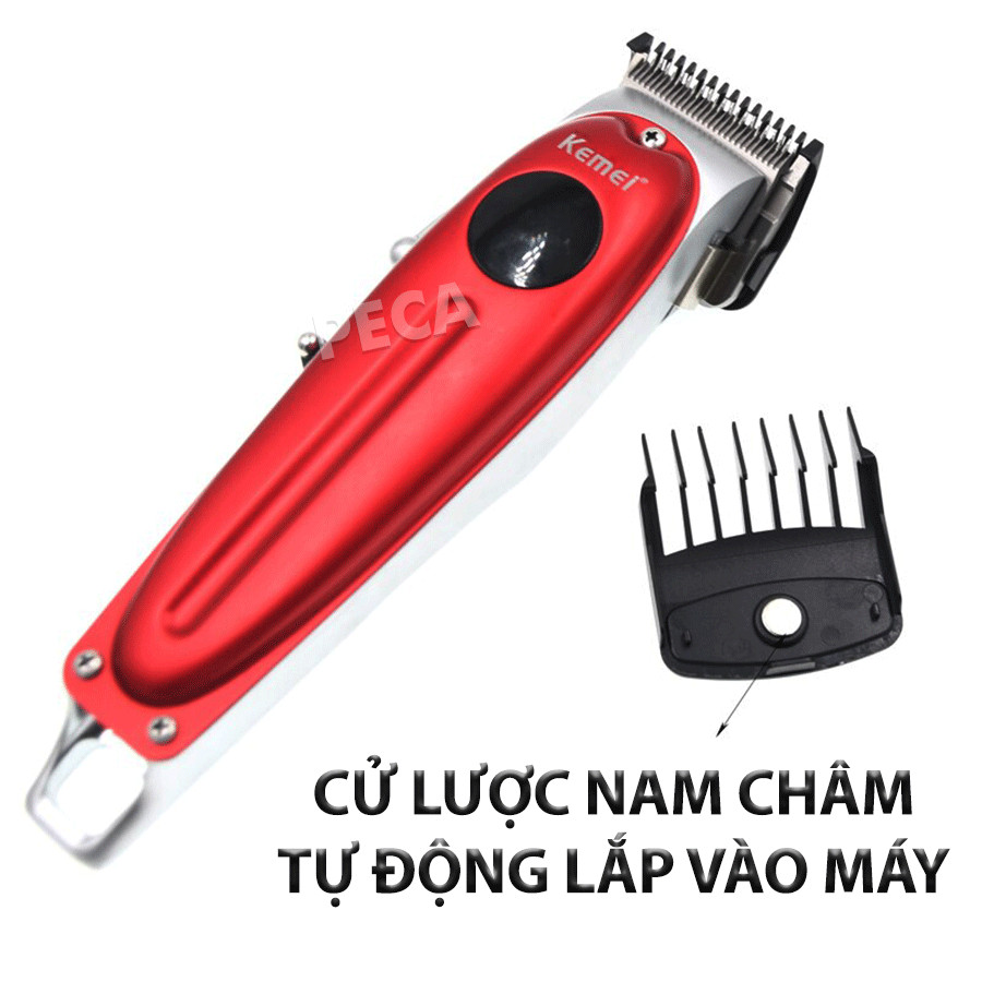 Tông đơ cắt tóc chuyên nghiệp KEMEI KM-1955 màn hình LCD hiển thị sử dụng sạc USB tiện lợi toàn thân hợp kim cao cấp công suất mạnh mẽ Tặng kèm áo choàng cắt tóc, kéo, lược cắt tóc  chuyên dụng cắt tóc trẻ em, người lớn, tiệm tóc barber, salon