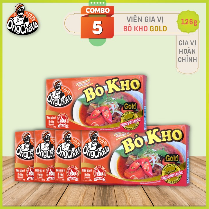 Combo 5 Hộp Viên Gia Vị Bò Kho Gold Ông Chà Và 126g