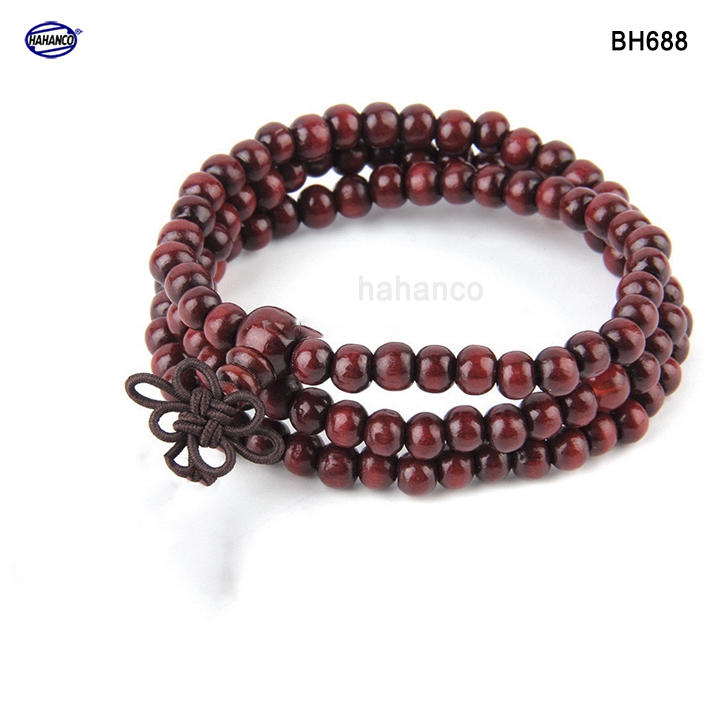 Chuỗi vòng đeo tay 108 hạt 6mm gỗ trắc tự nhiên  thiết kế giản dị - đơn giản - Bracelet of HAHANCO