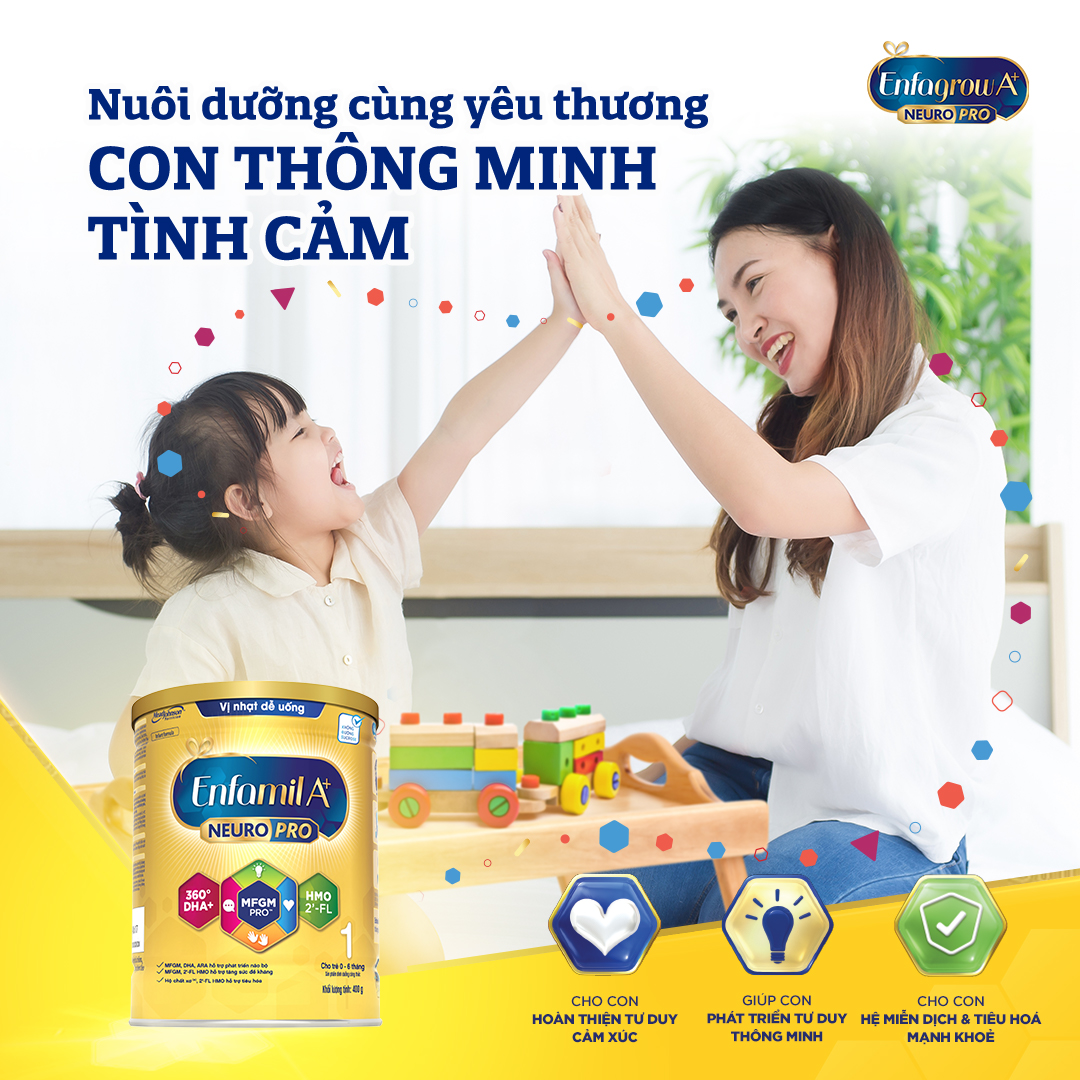 Sữa bột Enfamil A+ NeuroPro 1 với 2’-FL HMO cho trẻ từ 0 – 6 tháng tuổi– 400g