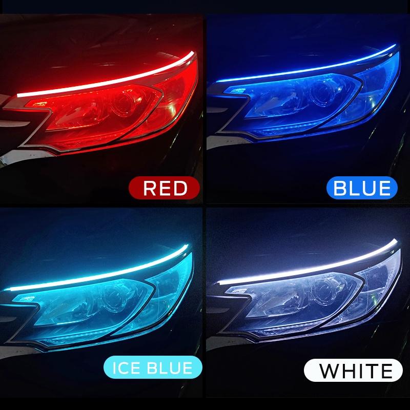 2 CÁI không thấm nước Linh hoạt phổ quát Đèn LED ô tô DRL Đèn chạy ban ngày Đèn pha chạy di động Thanh đèn LED Đèn xi nhan phanh
