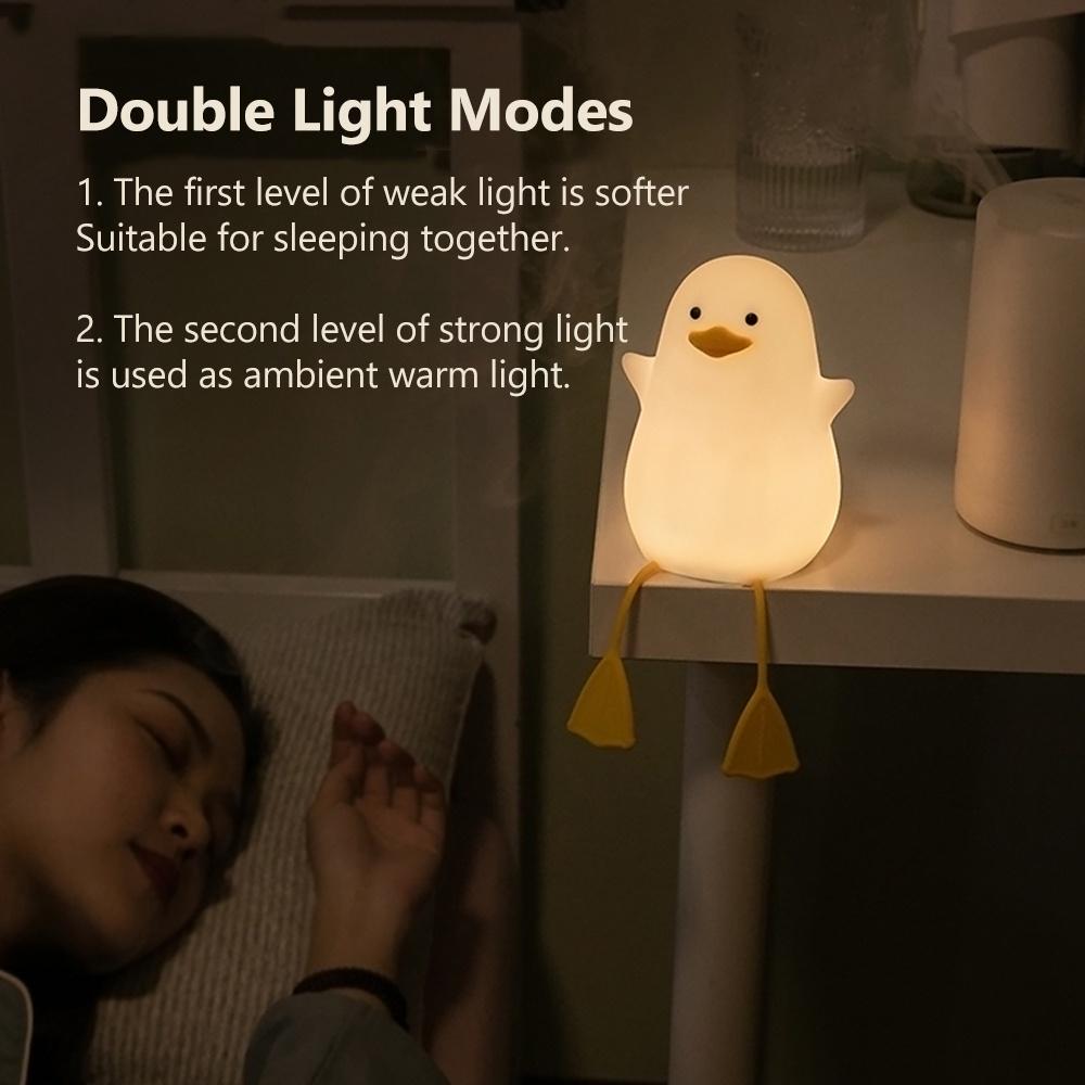 Đèn ngủ bóng led cảm ứng Xiaomi Youpin hình vịt bằng silicone sáng tạo và cáp sạc