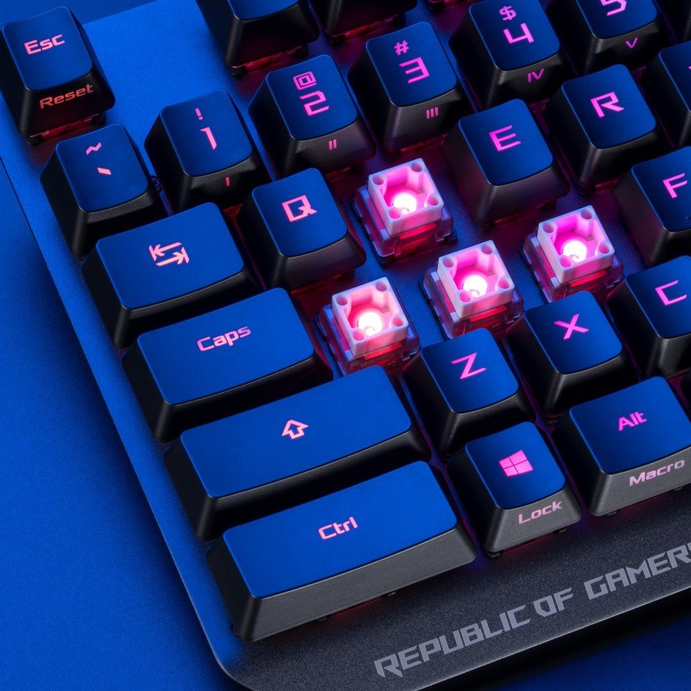 Bàn phím cơ Asus ROG Strix Scope RX PBT Blue/Red Switch - Hàng Chính Hãng