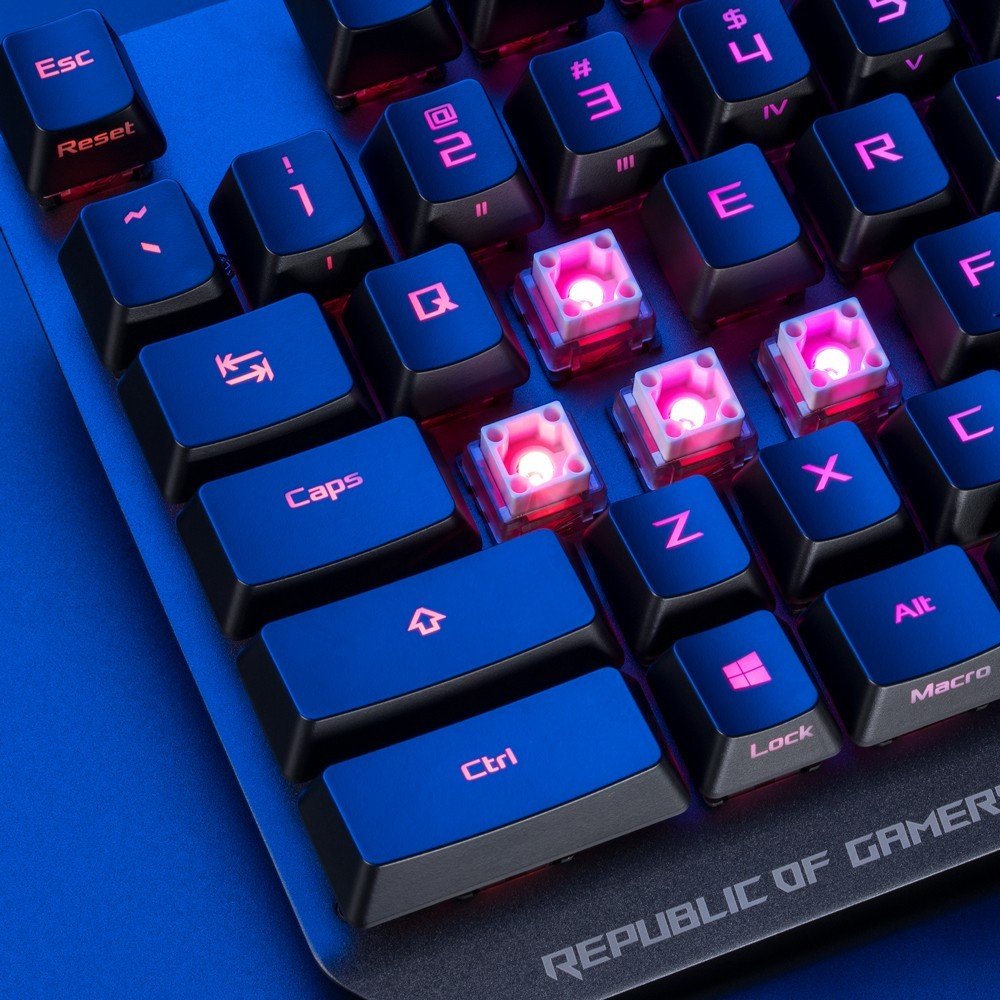 Bàn phím cơ Asus ROG Strix Scope RX PBT Blue/Red Switch - Hàng Chính Hãng