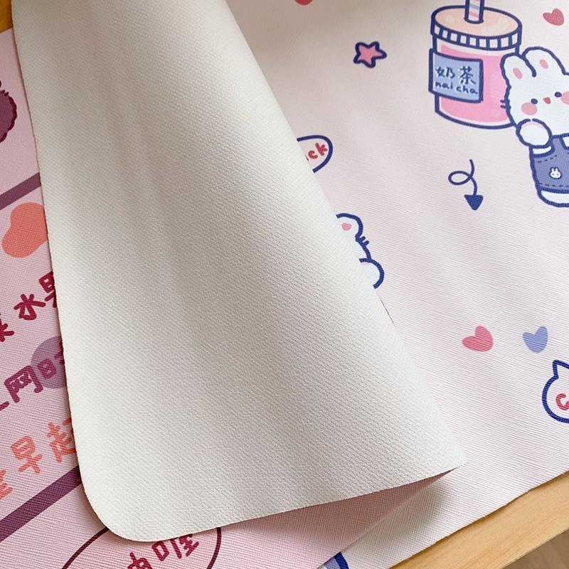 Soft Cartoon Dots cute bear rabbit desk mat student dormitory mouse pad computer keyboard desk pad HBJL