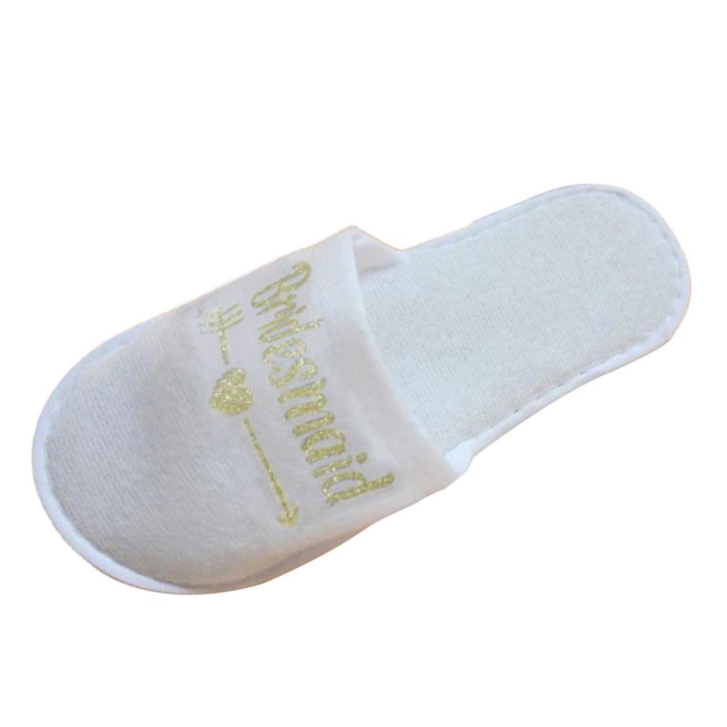 4 Pairs Wedding Party Slippers Gold