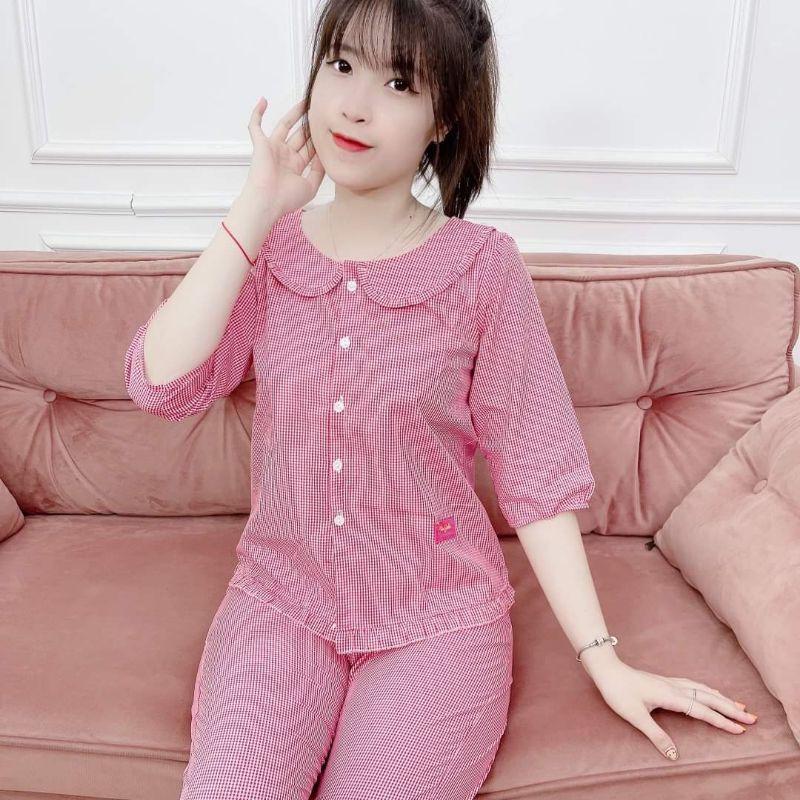 Đồ bộ cao cấp kẻ xinh
