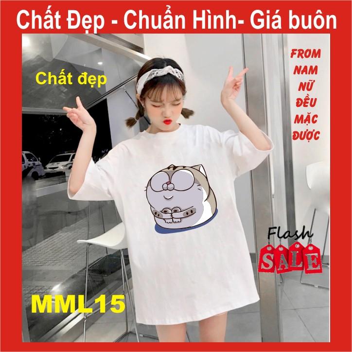Áo thun mèo cat ami bụng bự M17,UNI SIZE FREE SIZE ,tay lỡ