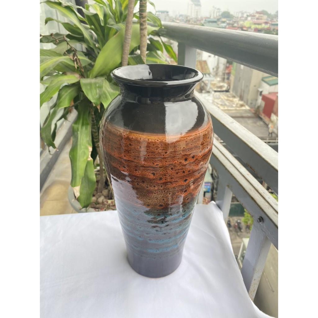 BÌNH HOA BÁT TRÀNG CAO CẤP MEN HỎA BIẾN HỌA TIẾT LOANG