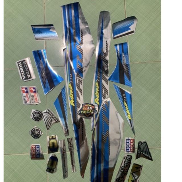 Tem wave 110 spark xanh bạc crom