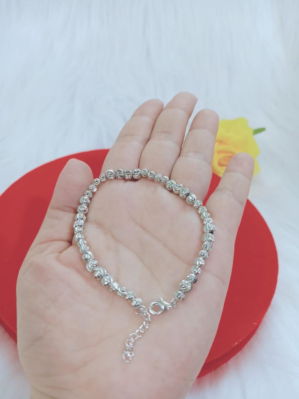 Lắc tay bi nữ mạ bạch kim cao cấp H11